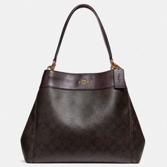 Coach Handbags - COACH Lexi Signature Leather Shoulder Tote